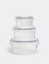Set of 3 Round Clip Storage Containers